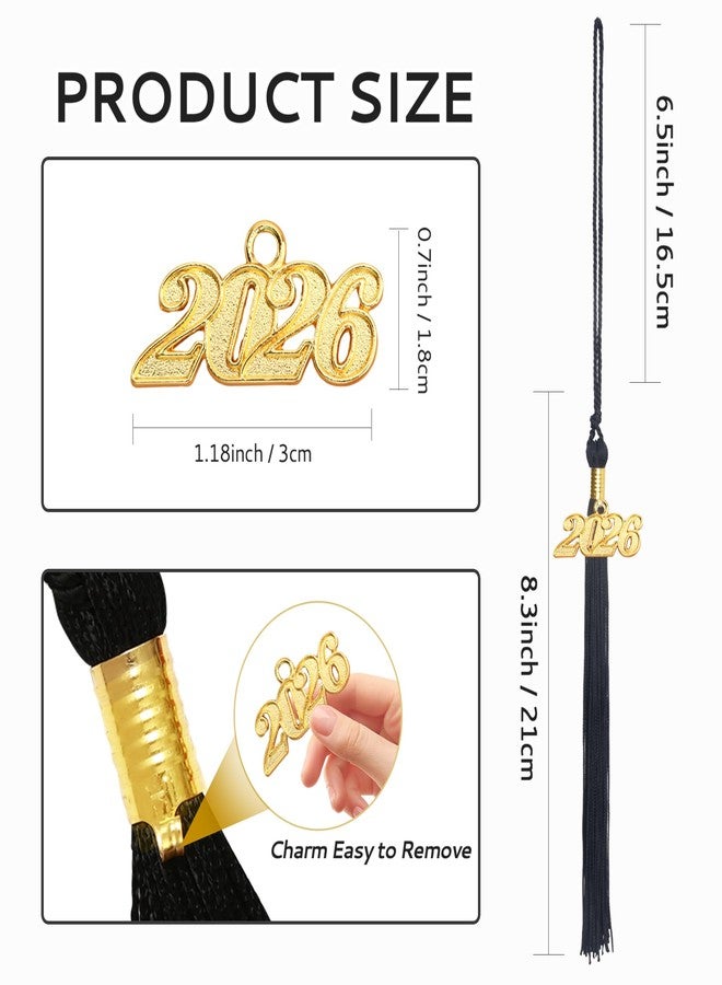 Nelisylux 2026 Tassel Graduation, Black Graduation Tassel, Tassel Charms for Graduations Cap Decorations, Tassels Memorial Grad Cords Class of 2026 College High School Graduate Hat Ceremonies Accessories - Image 2
